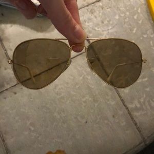 lightly worn brown lens ray ban aviators